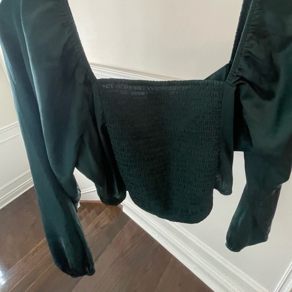 Hollister Long Sleeve satin blouse - Green - Picture 6 of 6